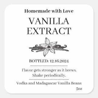Vanilla Extract Modern Label Sticker V4