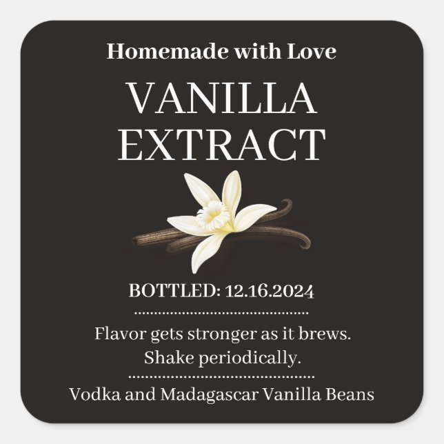 Vanilla Extract Modern Label Sticker V4 (Front)