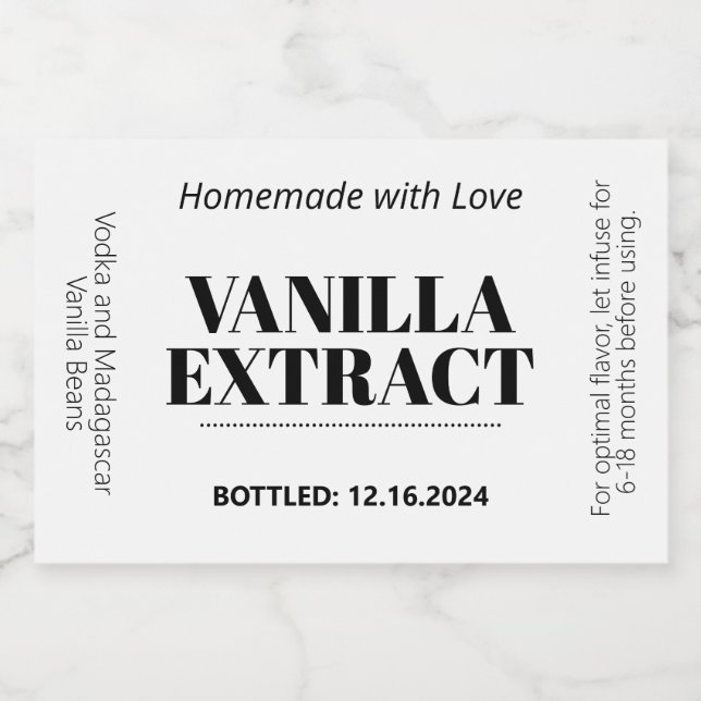 Vanilla Extract Modern Label Sticker VAF1rt (Single Label)