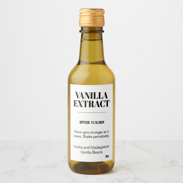 Vanilla Extract Modern Label Sticker VAF2TR (Front)