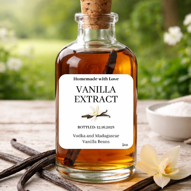 Vanilla Extract Modern Label Sticker VE101sq (Creator Uploaded)