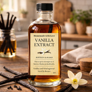 Vanilla Extract Modern Label Sticker VE107tr