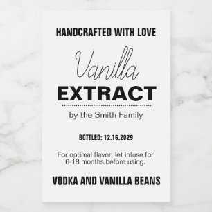 Vanilla Extract Modern Label Sticker VLL1rt