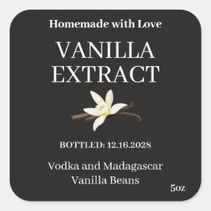 Vanilla Extract Modern Label Sticker ZVEG_101_01sq