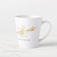 Vanilla flower bean line art cafe baking business