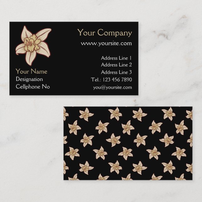 Vanilla Flower Icon Business Card (Front/Back)