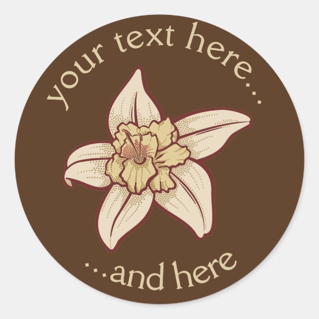 Vanilla Flower Icon Classic Round Sticker (Front)