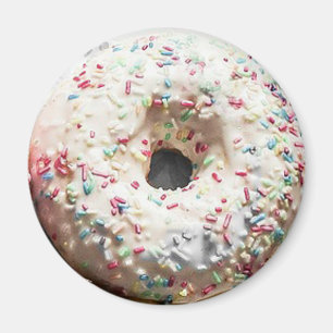 Vanilla Frosted Sprinkled Doughnut Fun Food Magnet
