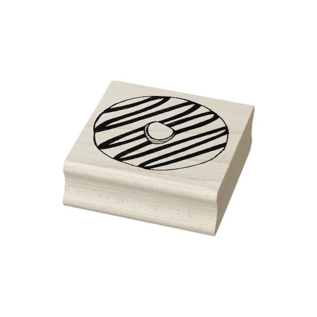 Vanilla Frosted Zebra Stripe Doughnut Doughnut Sta Rubber Stamp (Stamp)