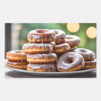 Vanilla Glazed Donuts Rectangular Sticker