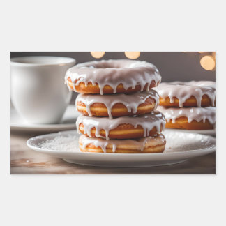 Vanilla Glazed Donuts Rectangular Sticker