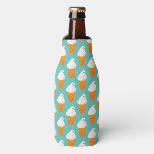 Vanilla Ice Cream Cone Pattern Bottle Cooler (Bottle Front)