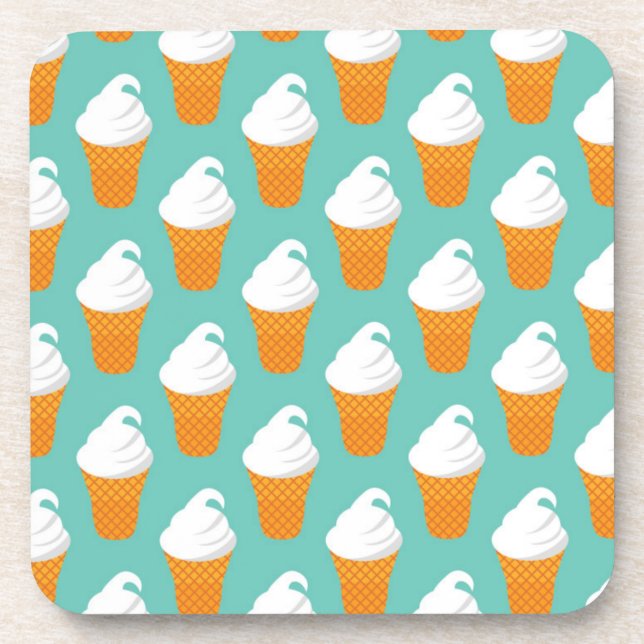 Vanilla Ice Cream Cone Pattern Coaster (Front)