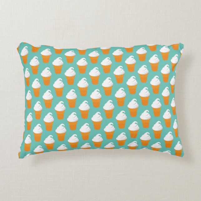 Vanilla Ice Cream Cone Pattern Decorative Cushion (Front)