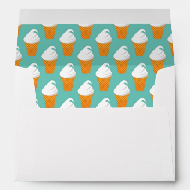 Vanilla Ice Cream Cone Pattern Envelopes (Back (Bottom))