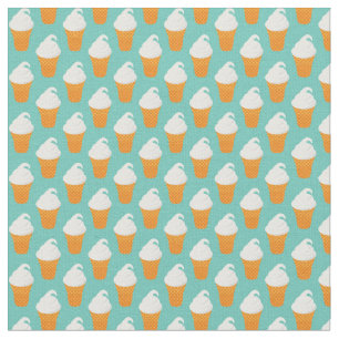 Vanilla Ice Cream Cone Pattern Fabric