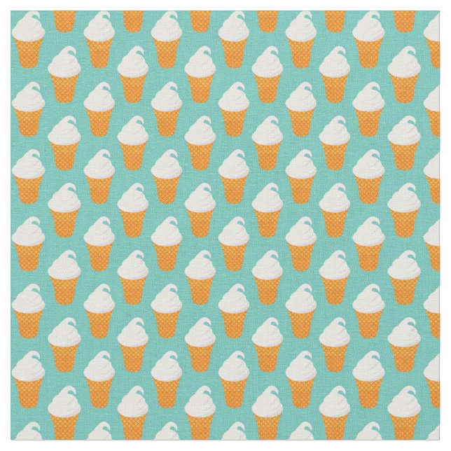 Vanilla Ice Cream Cone Pattern Fabric (Close Up)