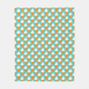 Vanilla Ice Cream Cone Pattern Fleece Blanket
