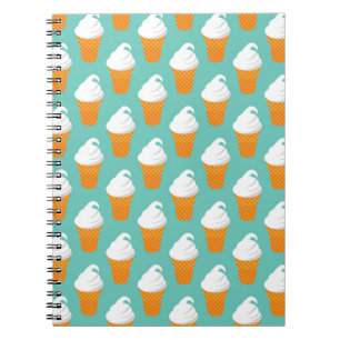 Vanilla Ice Cream Cone Pattern Notebook