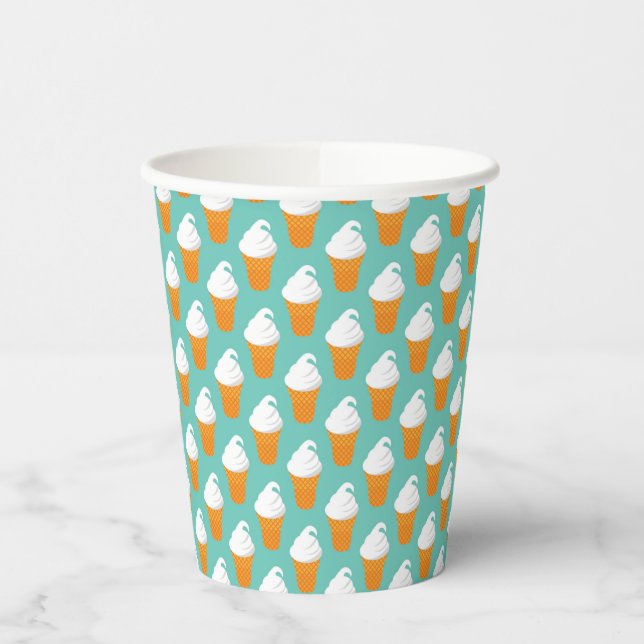 Vanilla Ice Cream Cone Pattern Paper Cups (Left)