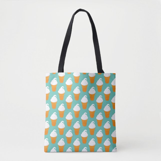 Vanilla Ice Cream Cone Pattern Tote Bag (Front)