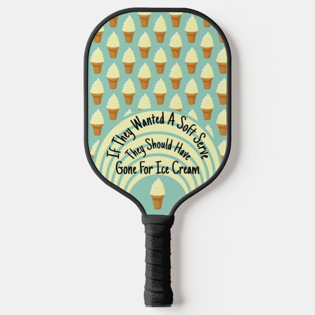 Vanilla Ice Cream Soft Serve Cones Cute Funny Pickleball Paddle (Front)