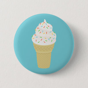 Vanilla Ice Cream Sprinkles 6 Cm Round Badge
