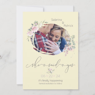 Vanilla Lemon Pale Blush Photo Save The Date