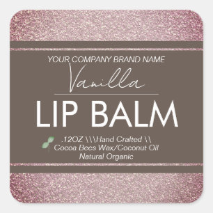 Vanilla Lip Balm Business Packaging  Square Sticker