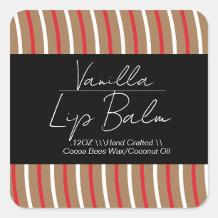 Vanilla Lip Balm Peppermint Swirls Packaging  Square Sticker