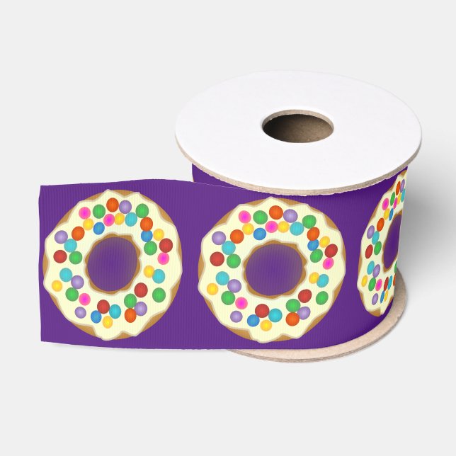 vanilla rainbow doughnut ribbon grosgrain ribbon (Spool)