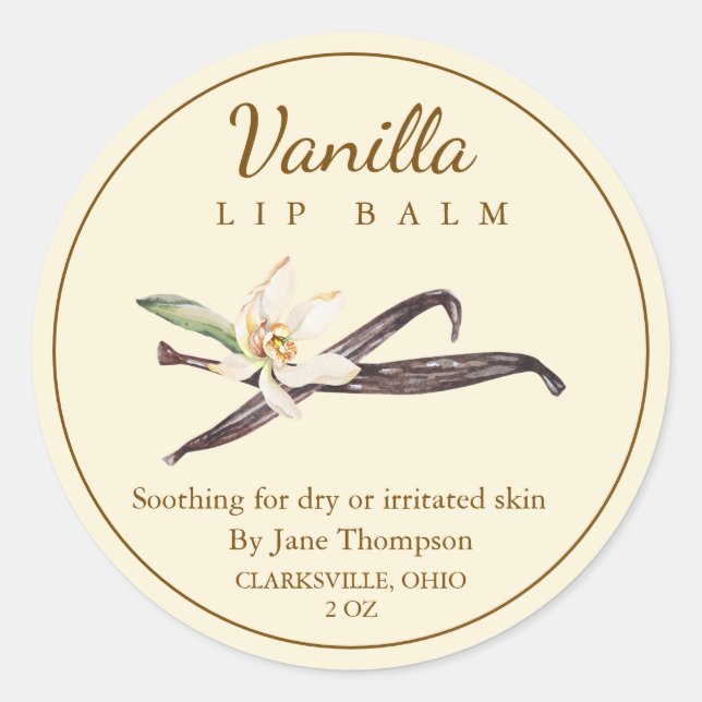 Vanilla Salve / balm Label (Front)