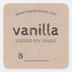 Vanilla Scented Soy Candle Soy Melt Price Tag
