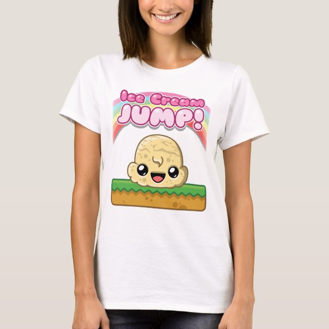 Vanilla Scoop with Ice Cream Jump Text T-Shirt (Front)