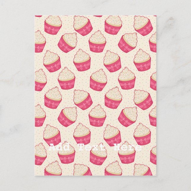Vanilla Sprinkle Cupcake Pattern Postcard (Front)