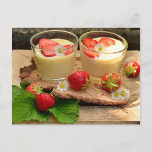 VANILLA STRAWBERRY DESSERT POSTCROSSING POSTCARD