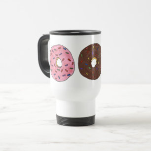 Vanilla Strawberry Doughnut Doughnut Sprinkles Foo Travel Mug