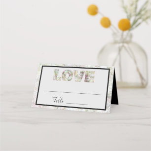 Vanilla Strawberry Hydrangea Folded Place Card