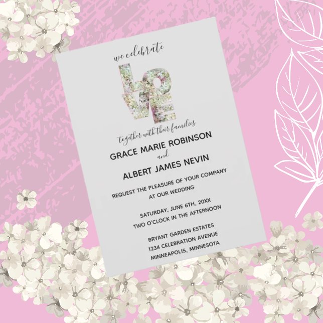 Vanilla Strawberry Hydrangeas Wedding Invitation (Creator Uploaded)