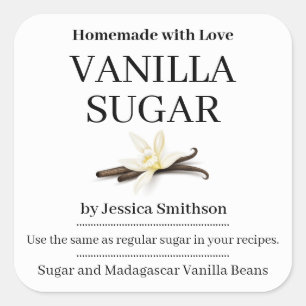 Vanilla Sugar Modern Label Sticker VS102sq