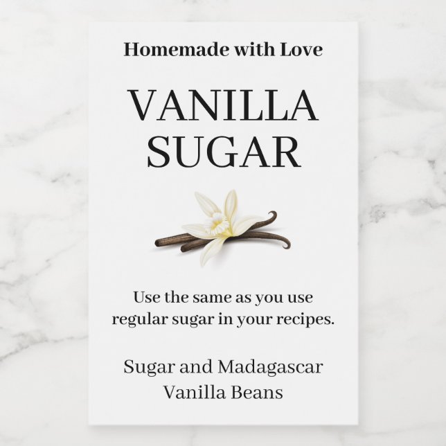 Vanilla Sugar Modern Label Sticker VS102tr (Single Label)