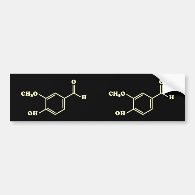 Vanilla Vanillin Molecular Chemical Formula Bumper Sticker (Front)