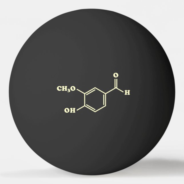 Vanilla Vanillin Molecular Chemical Formula Ping Pong Ball (Front)