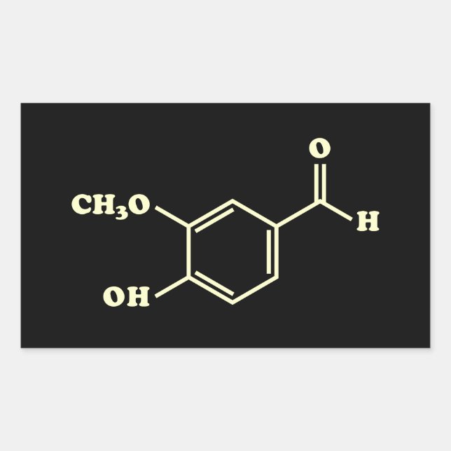 Vanilla Vanillin Molecular Chemical Formula Rectangular Sticker (Front)