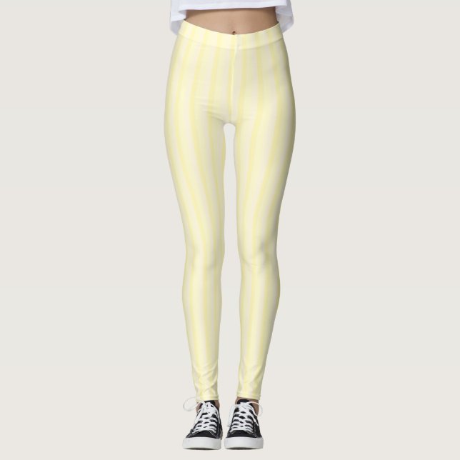 Vanilla Yellow White Colours Modern Template Leggings (Front)