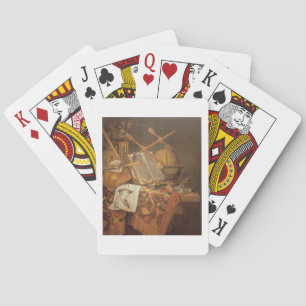 Vanitas (oil on canvas) playing cards