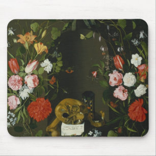 Vanitas Still Life with Flowers Mouse Pad