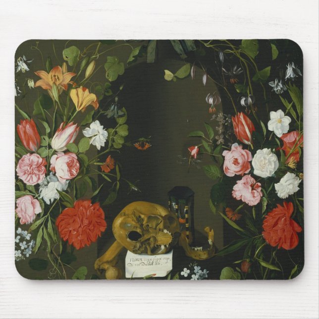 Vanitas Still Life with Flowers Mouse Pad (Front)