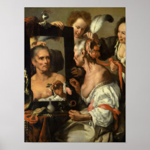 Vanitas, The Old Coquette by Bernardo Strozzi Poster