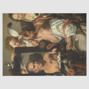 Vanitas, The Old Coquette by Bernardo Strozzi Tissue Paper